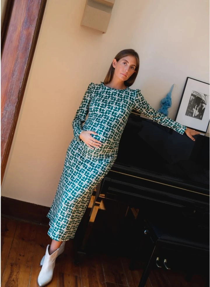 Paloma Collection - Thelma Sintra Hamile Elbisesi | Yeşil