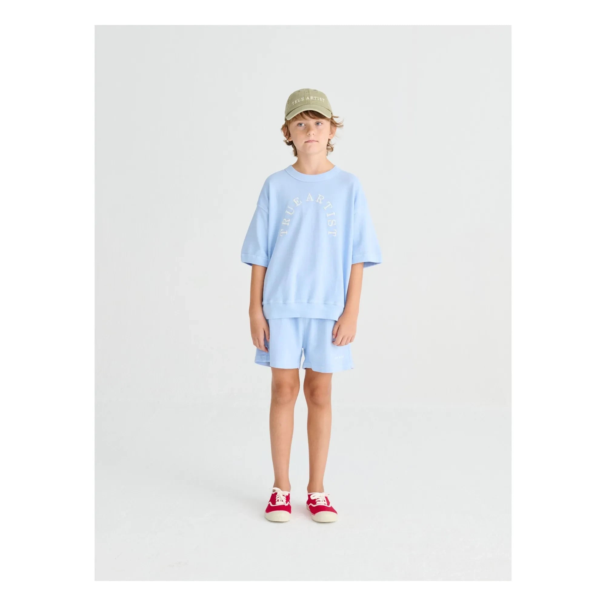 True Artist - Kurzarm-Sweatshirt Nr. 12 Bio-Baumwolle | Hellblau