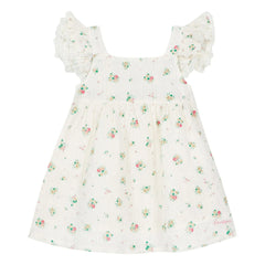Bonton - Pointelle Nadine Buketler elbise | Beyaz