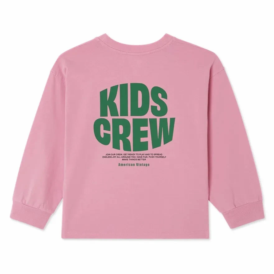 American Vintage - Fizvalley Çocuk Bisiklet Yaka Tişört | Pembe