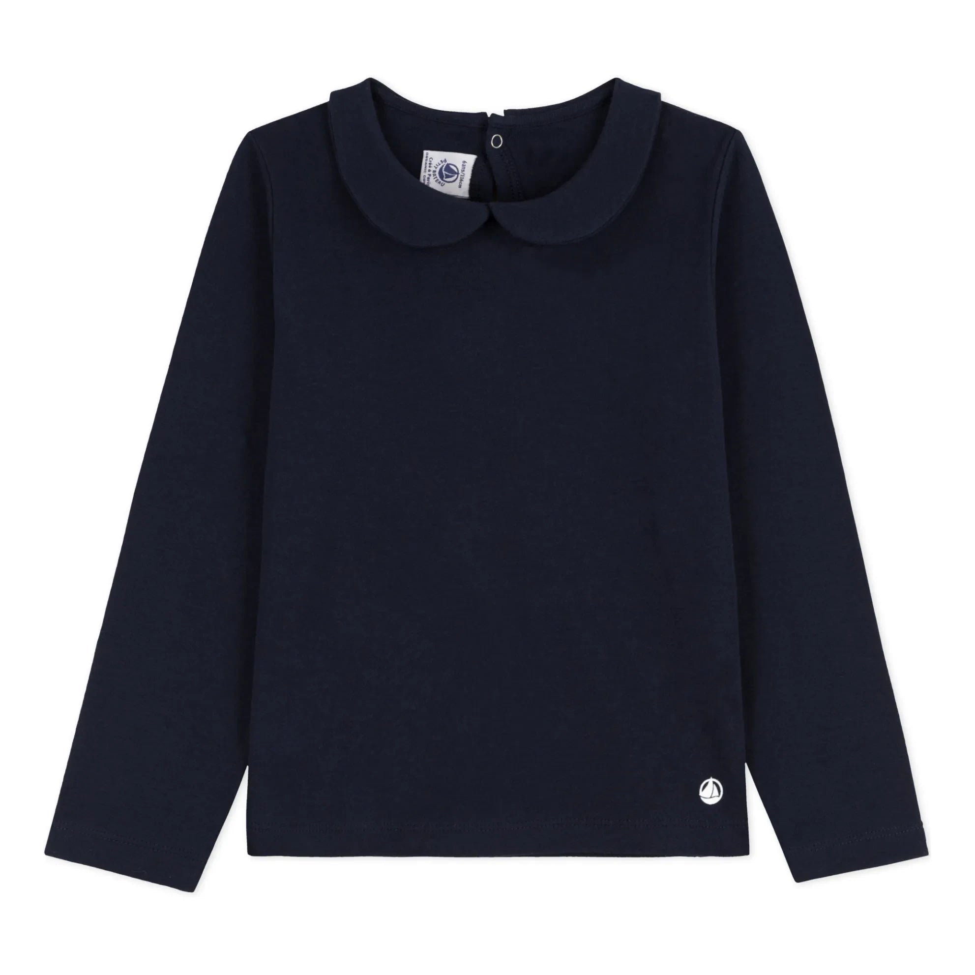 Petit Bateau - Coving Peter Pan Kragen T-Shirt | Marineblau