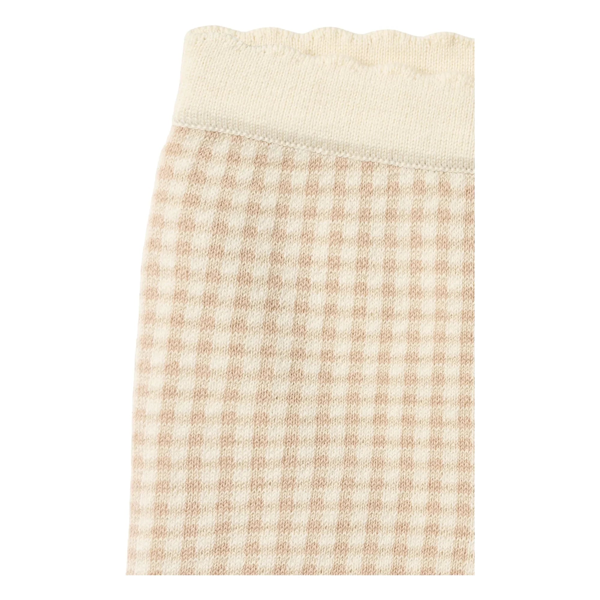 Copenhagen Colors - Organic Cotton Jacquard Check Shorts | Beige Pink