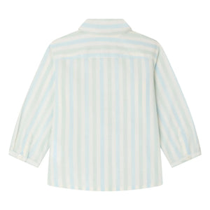 Bonpoint - Lawson Striped Organic Cotton Poplin Shirt | Turquoise