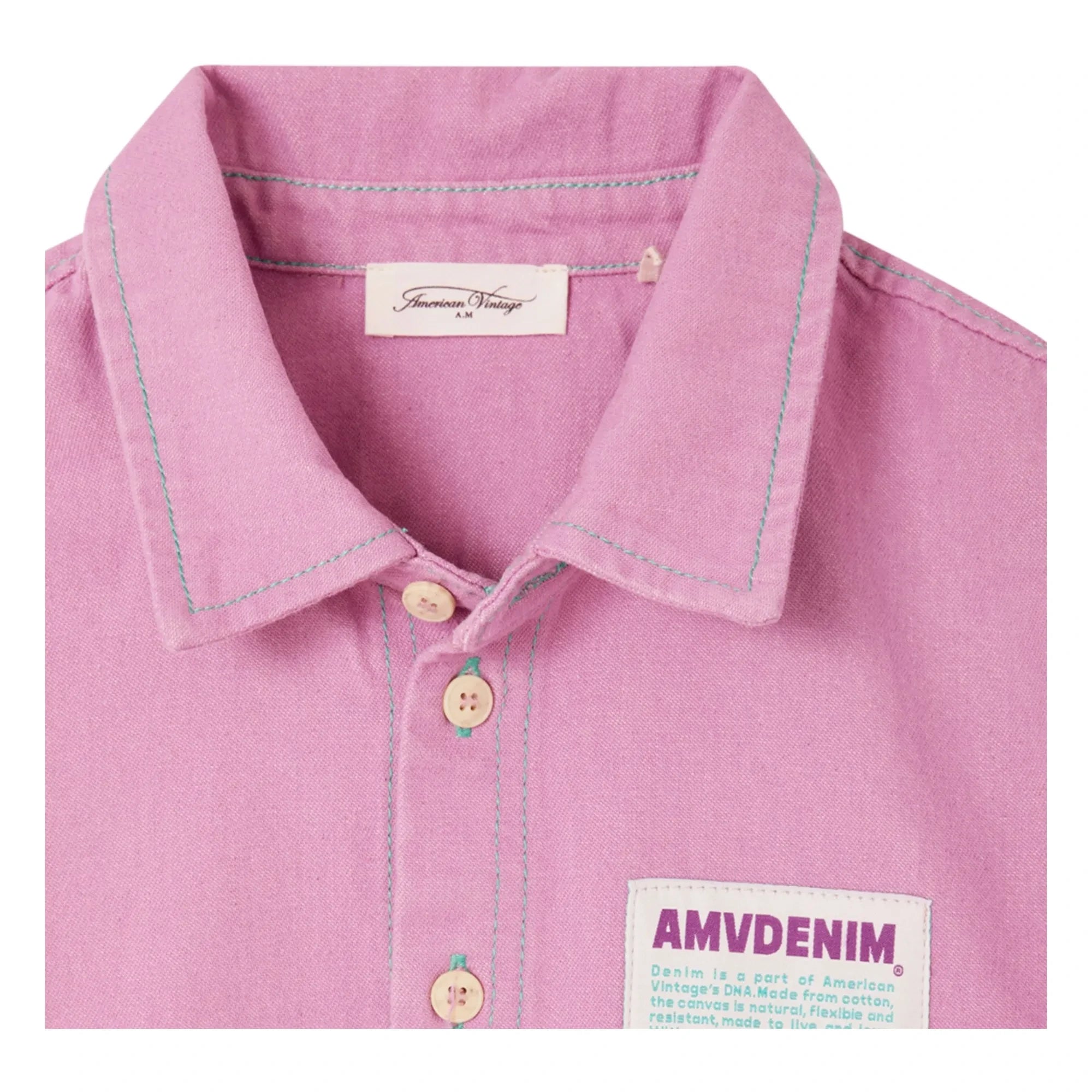American Vintage - Grezbay Organic Cotton Denimhemd | Lila