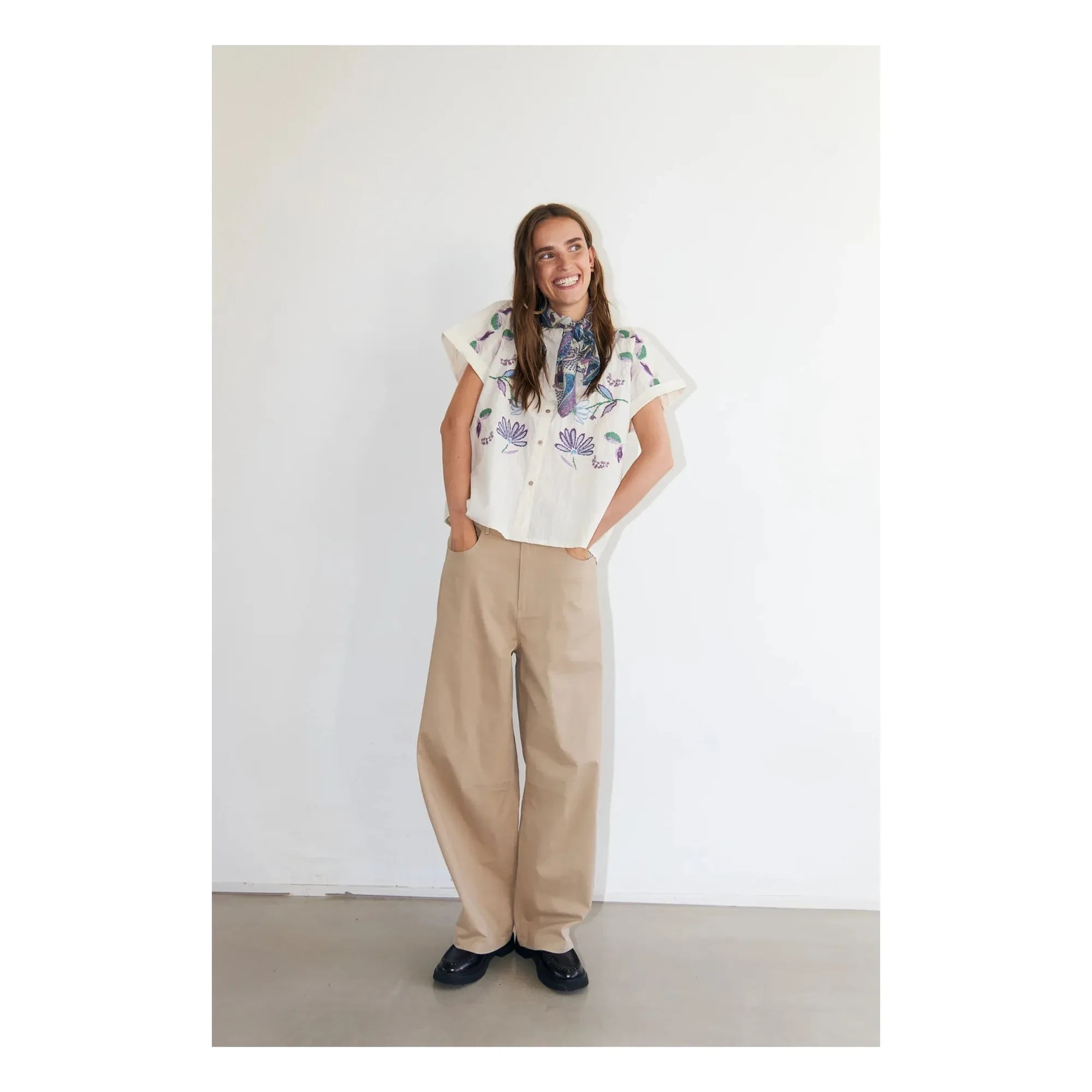 Lollys Laundry - Mya Pamuk Bluz | Krem