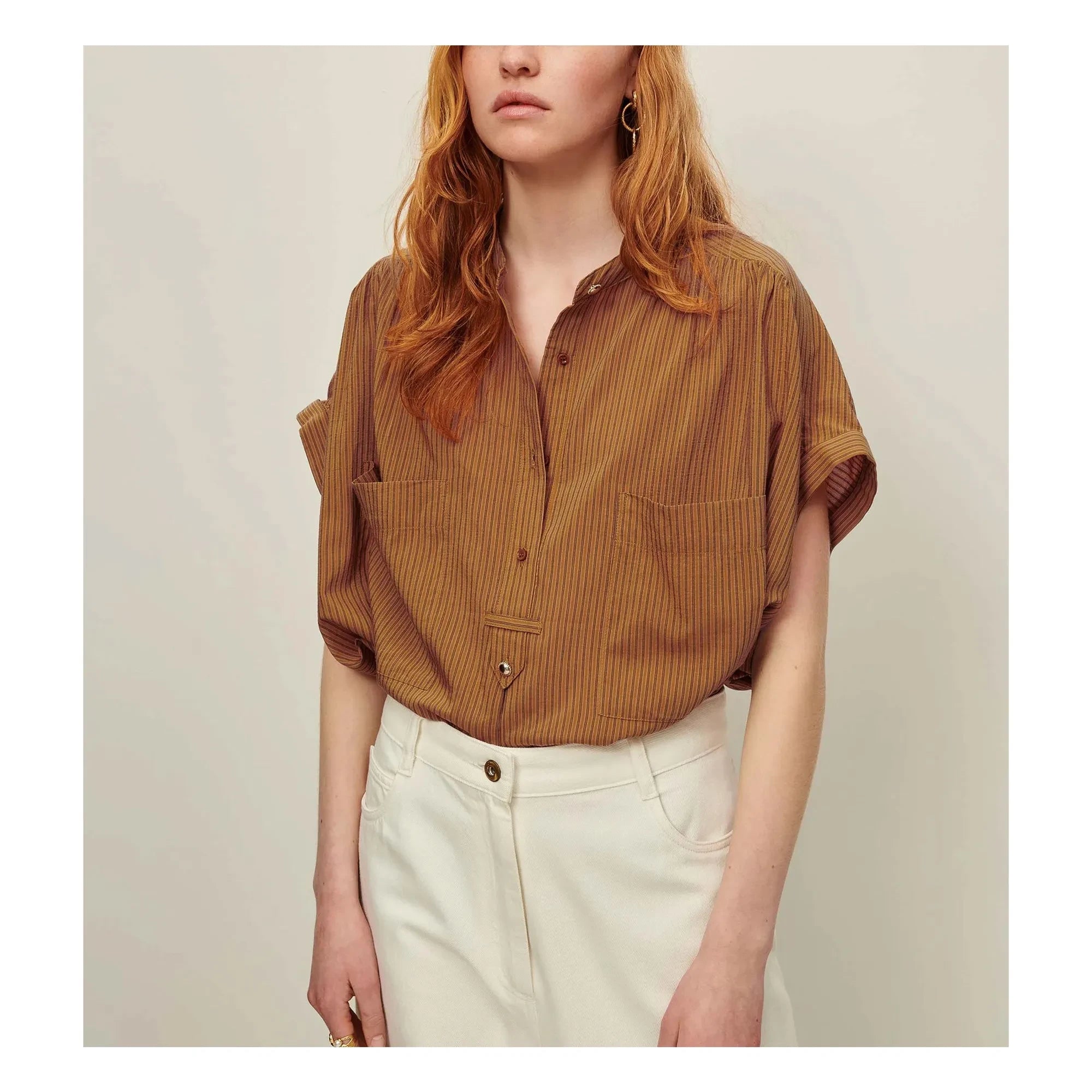 Sessùn - Camille Striped Blouse | Brown