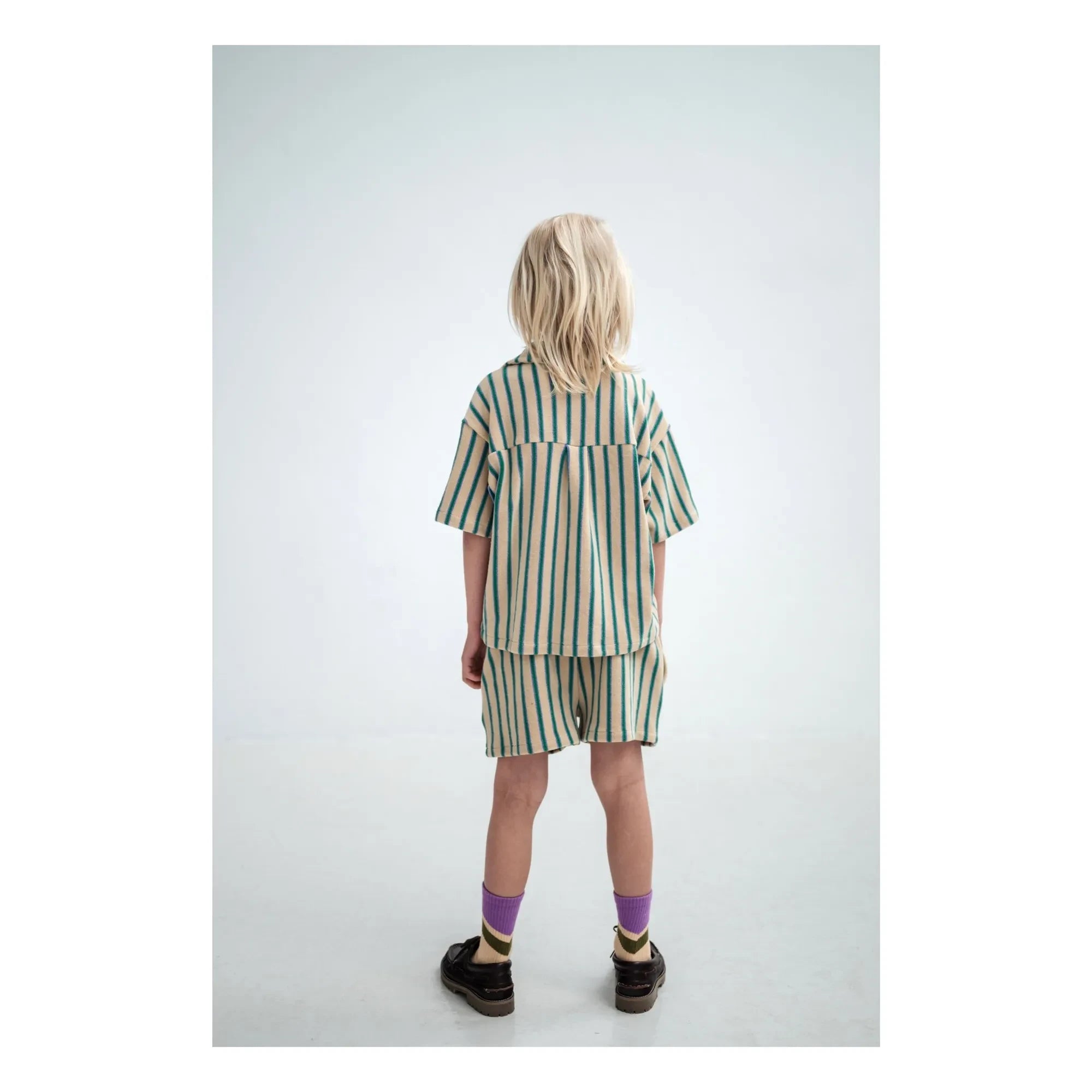 Repose AMS - Striped Organic Cotton Towel Shorts | Pale Yellow