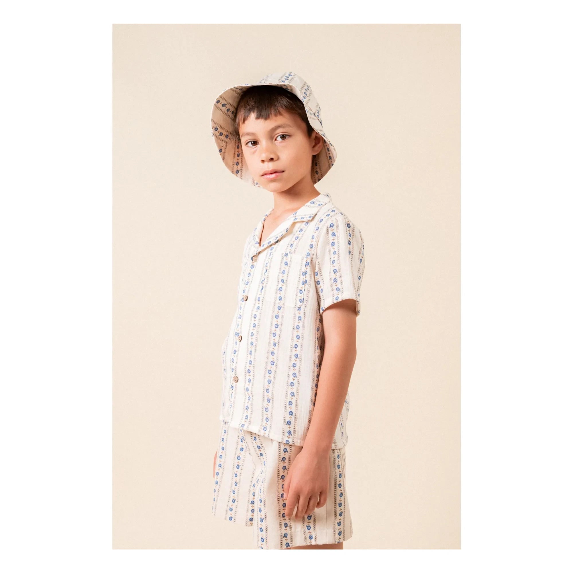 birinit - Sariñena Organic Cotton Shirt with Floral Pockets | Ivory