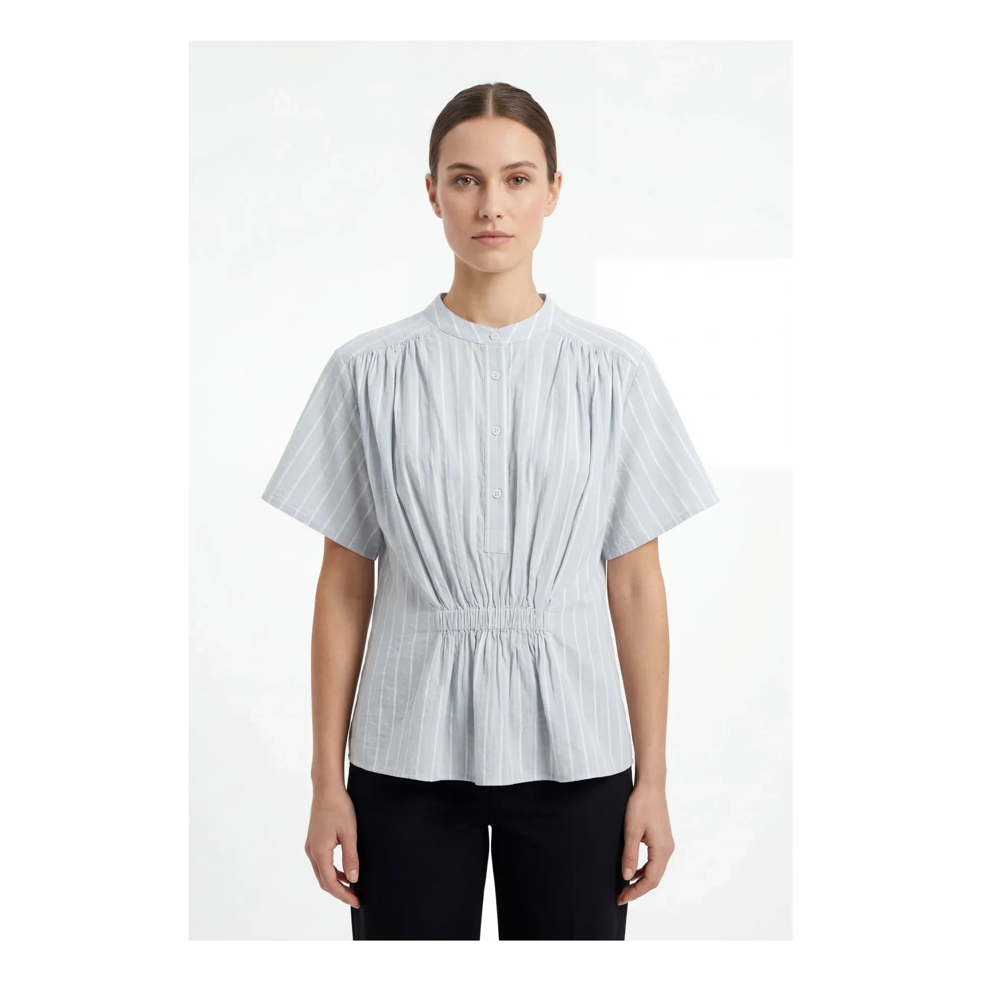 BELLEPIECE - Gestreifte Bluse Patrizia Cotton | Hellblau