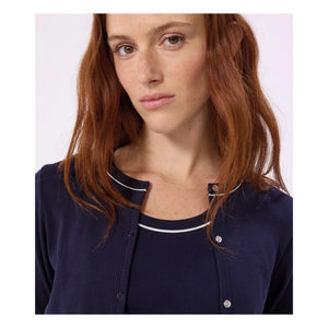 Petit Bateau - Straight ribbed cardigan | Navy Blue