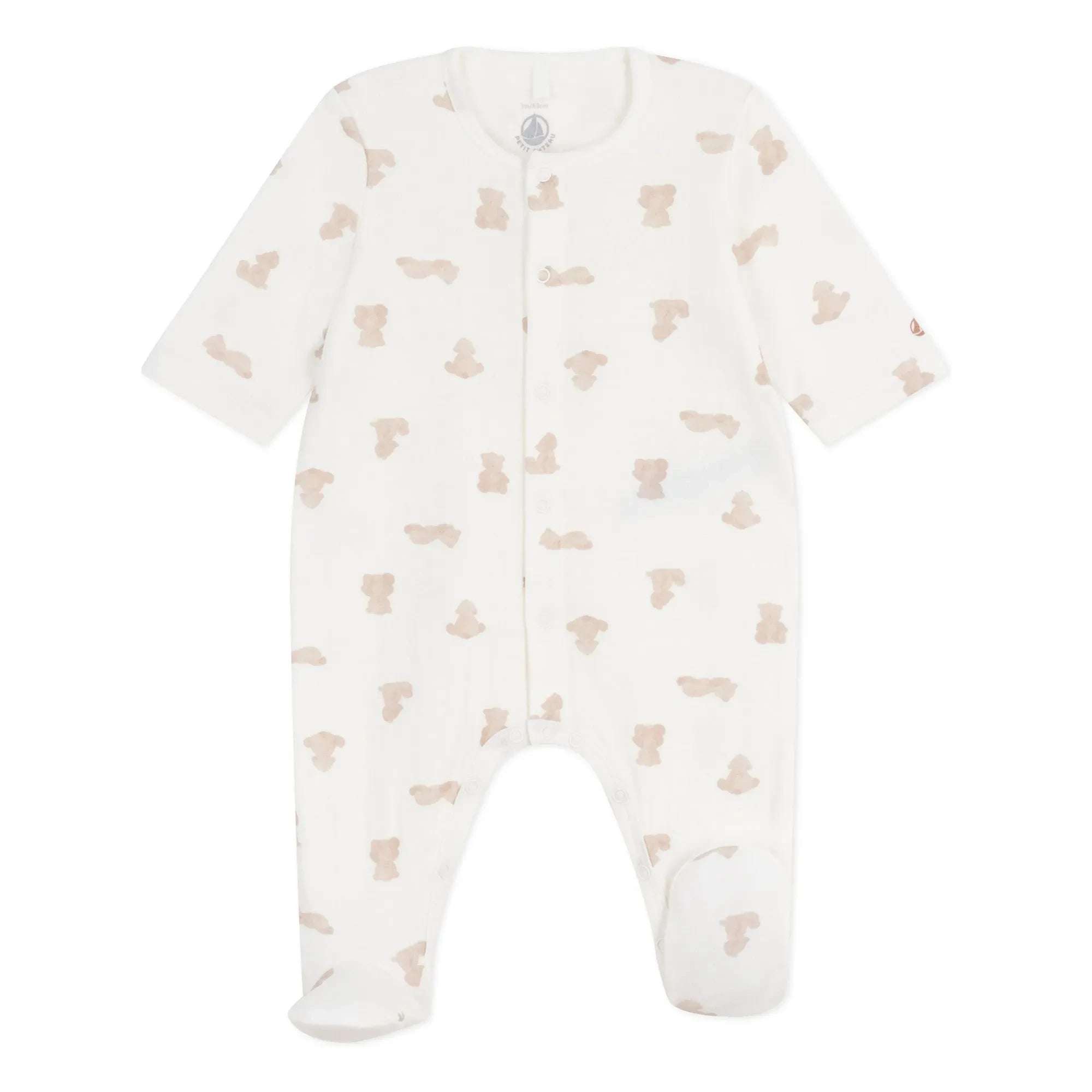 Petit Bateau - Dors Bien Oursons organik pamuklu pijama | Beyaz