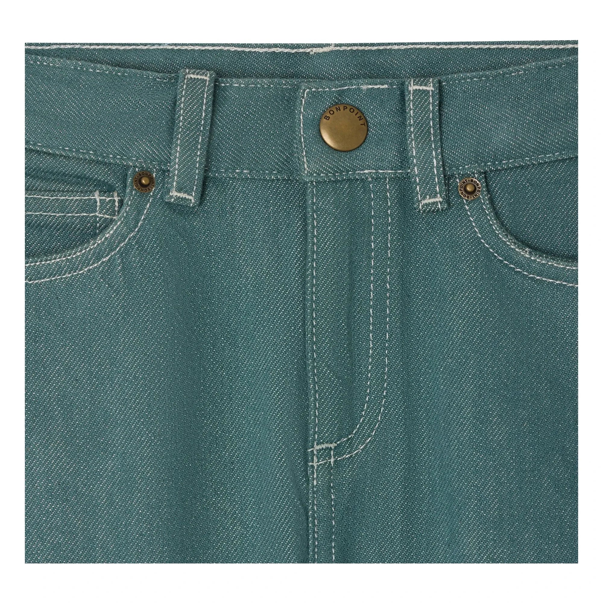 Bonpoint - Elvio Denim Bermuda-Shorts aus Bio-Baumwolle | Smaragdgrün