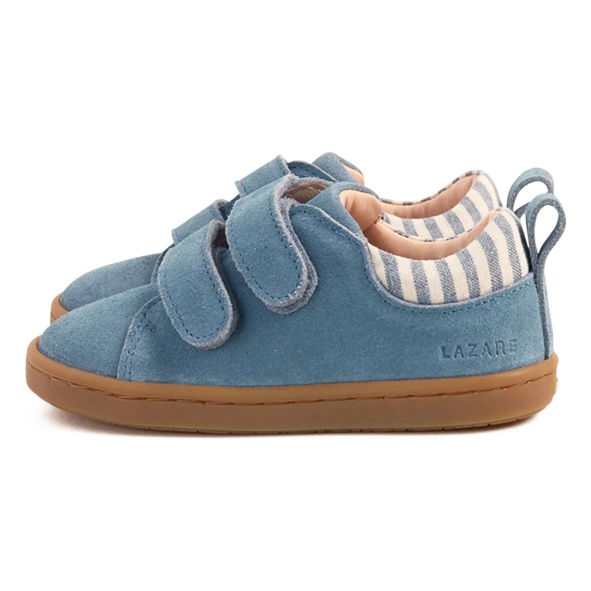 Lazare - Mahaut Çizgili Süet Çizik Sneaker | Denim mavisi