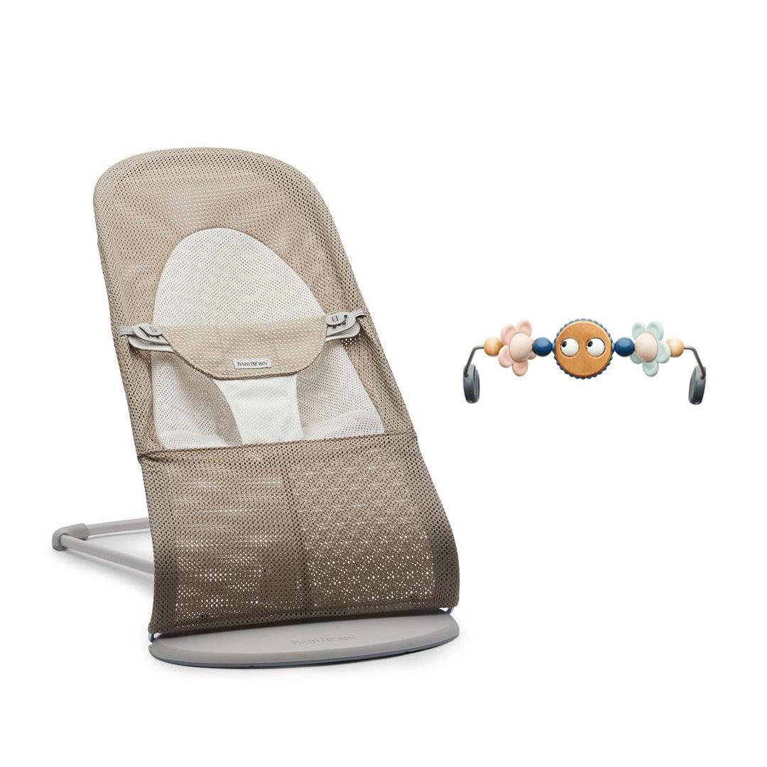 BabyBjorn Balance Soft Mesh Baby Bouncer - Grey Frame - Grey Beige-Baby Bouncers-Googly Eyes Pastel- | Natural Baby Shower