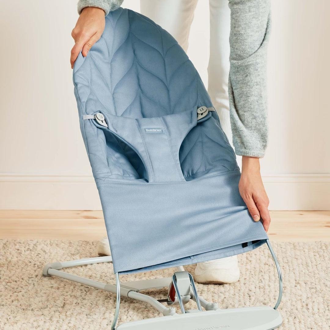 BabyBjörn Bliss Woven Petal Quilt Baby Bouncer - Blue-Baby Bouncers-Blue- | Natural Baby Shower