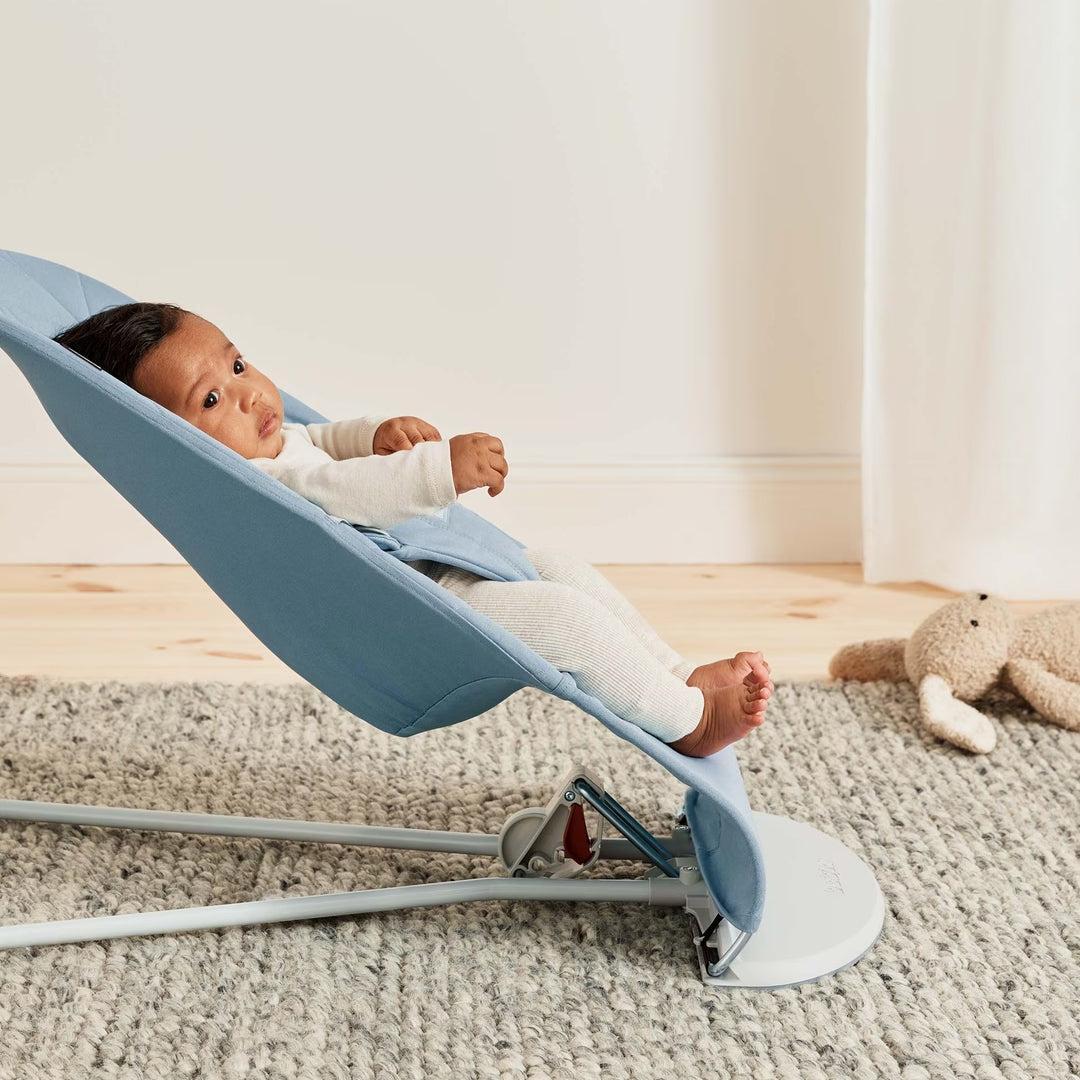 BabyBjörn Bliss Woven Petal Quilt Baby Bouncer - Blue-Baby Bouncers-Blue- | Natural Baby Shower