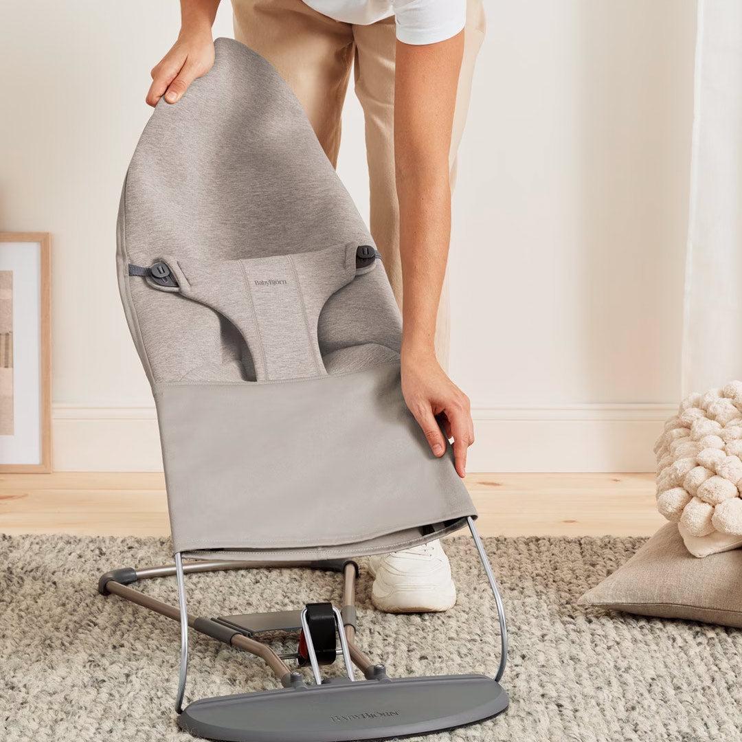 BabyBjorn Bouncer Bliss - 3D Jersey - Sand Grey-Baby Bouncers-Sand Grey-Without Bouncer Toy | Natural Baby Shower