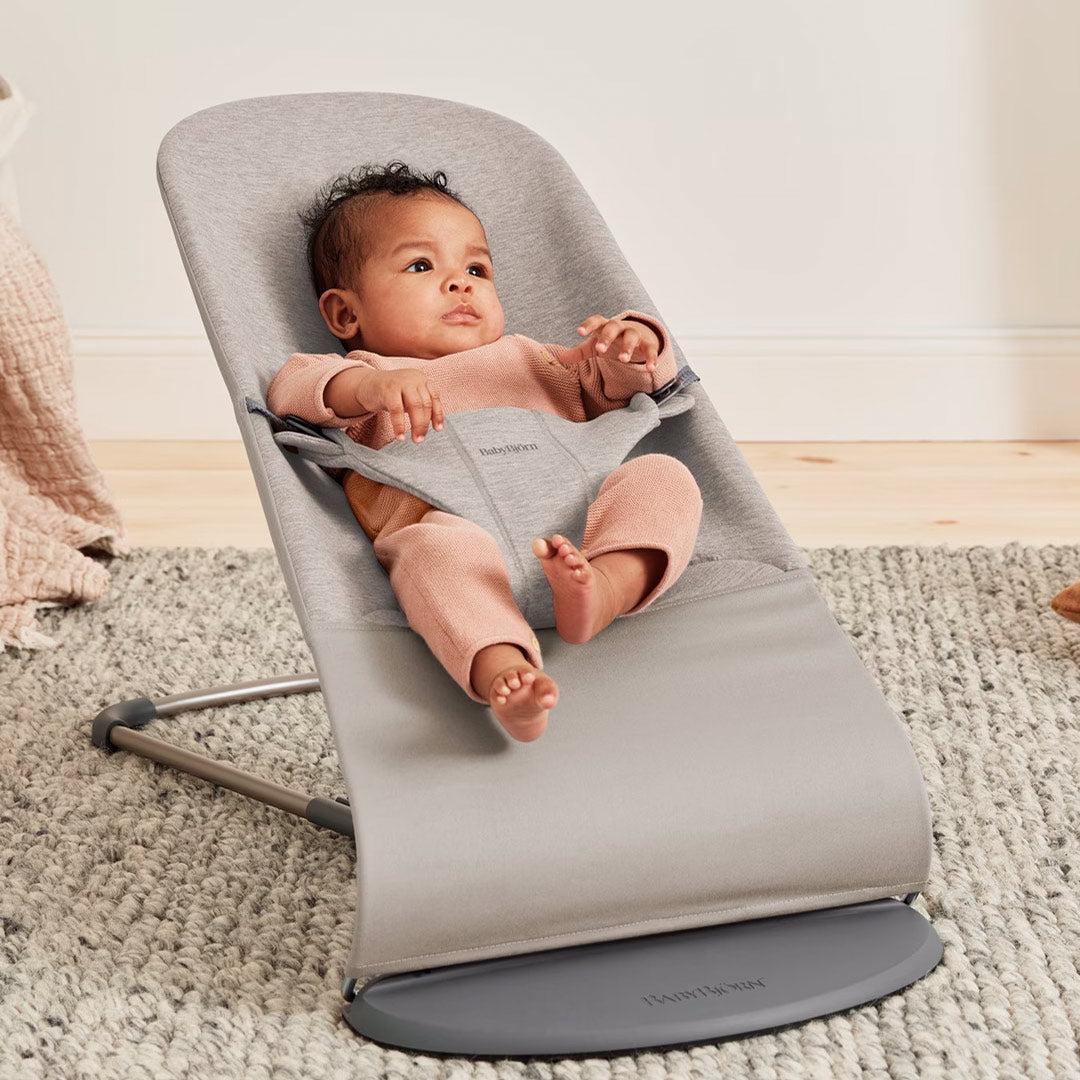 BabyBjorn Bouncer Bliss - 3D Jersey - Sand Grey-Baby Bouncers-Sand Grey-Without Bouncer Toy | Natural Baby Shower