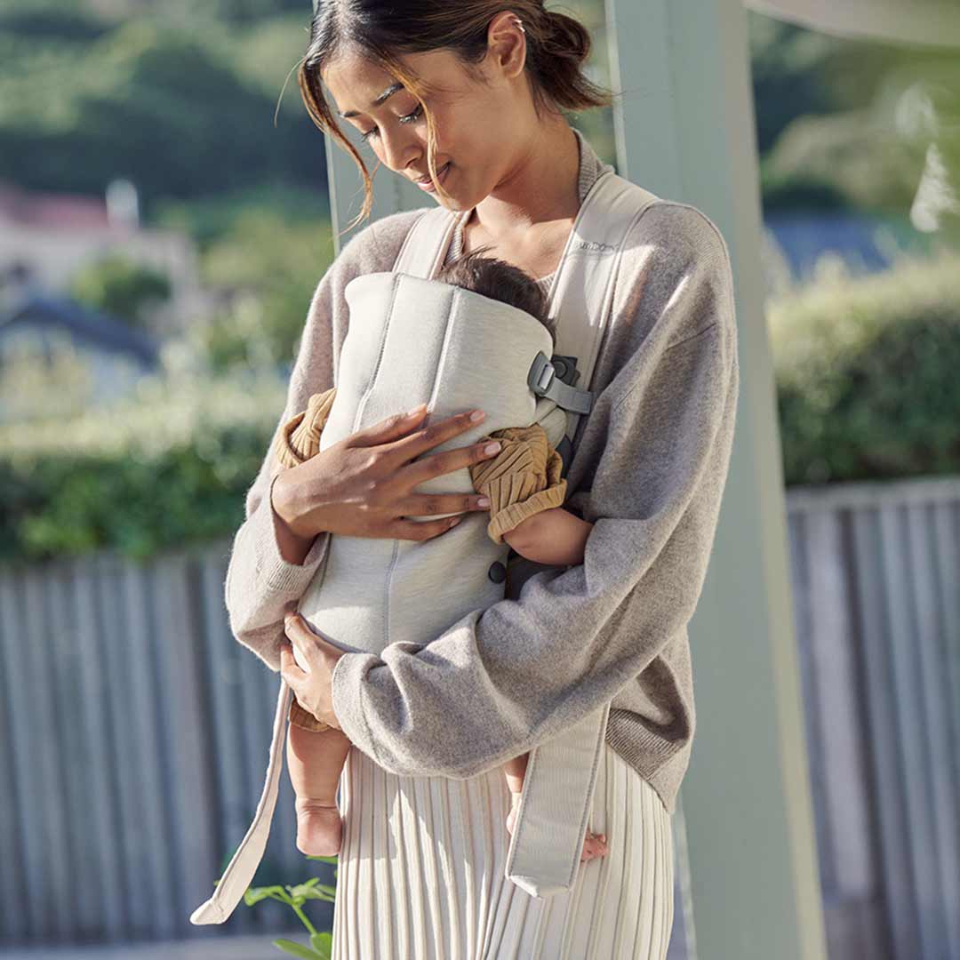 BabyBjorn Mini 3D Jersey Baby Carrier - Light Beige-Baby Carriers- | Natural Baby Shower