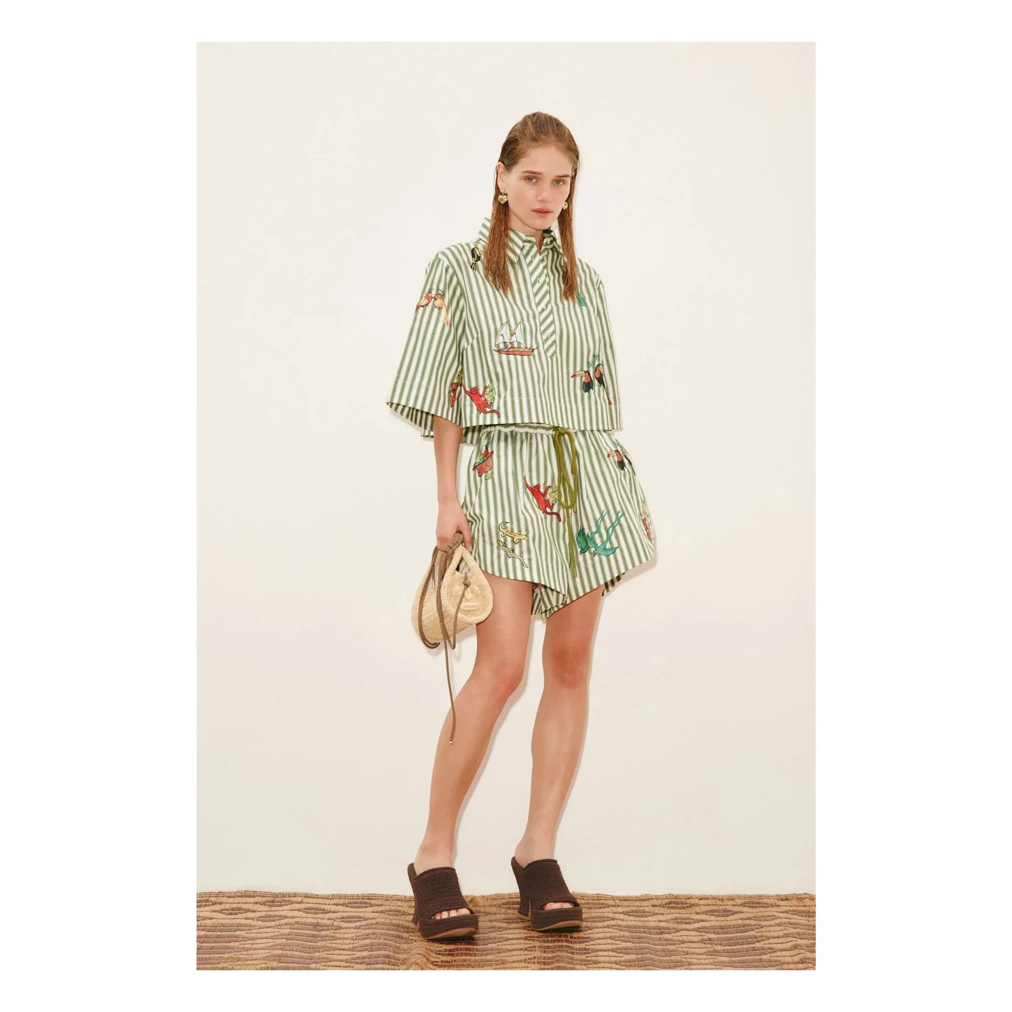 Alémais - Bisou Shorts aus Bio-Baumwolle | Grün