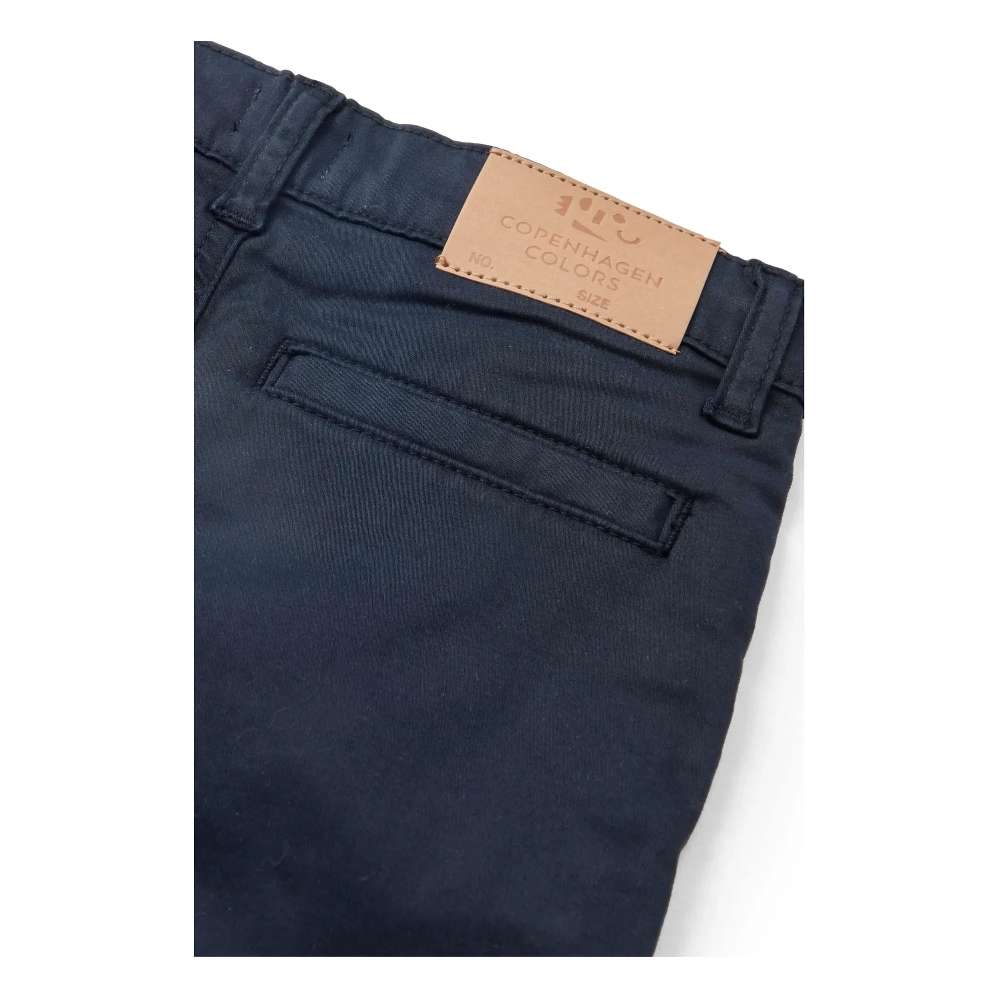 Copenhagen Colors - Organic Cotton Twill Hem Shorts with Topstitch | Navy Blue