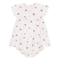 Petit Bateau - Barka Organik Pamuk Elbise ve Tulum Seti | Krem