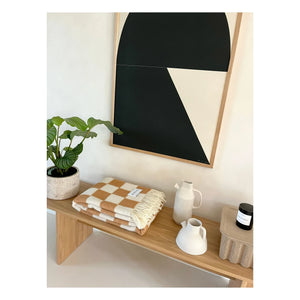 Maison Deux - Damier yün battaniye | Kırık beyaz