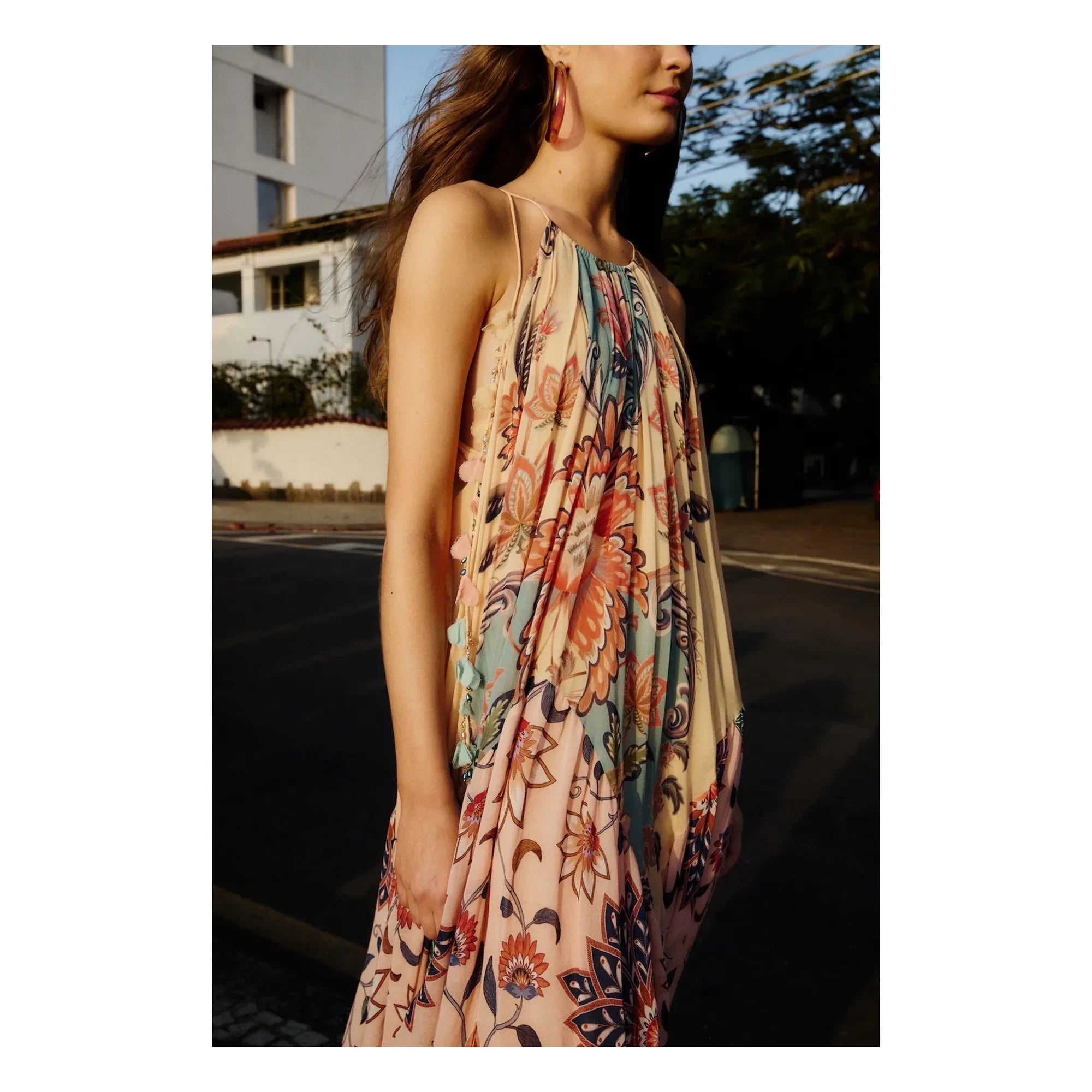 Farm Rio – Delhi Boho Kleid | Rosa