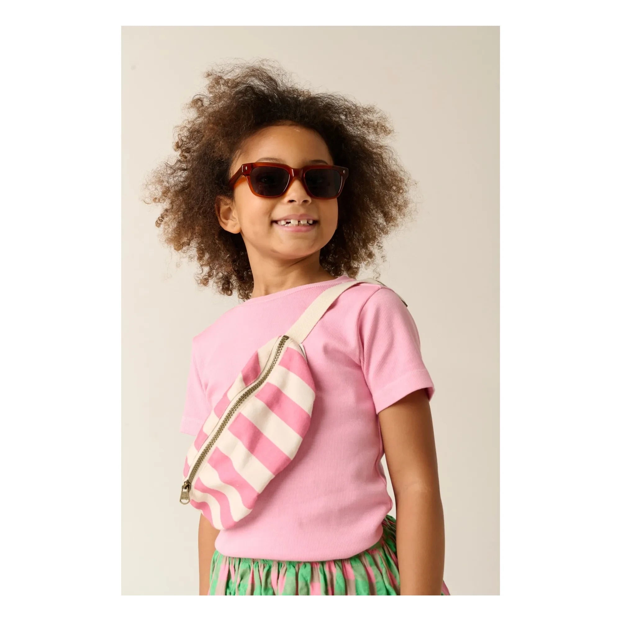 Tumble N'Dry – Geprägtes T-Shirt aus leuchtender Bio-Baumwolle | Rosa