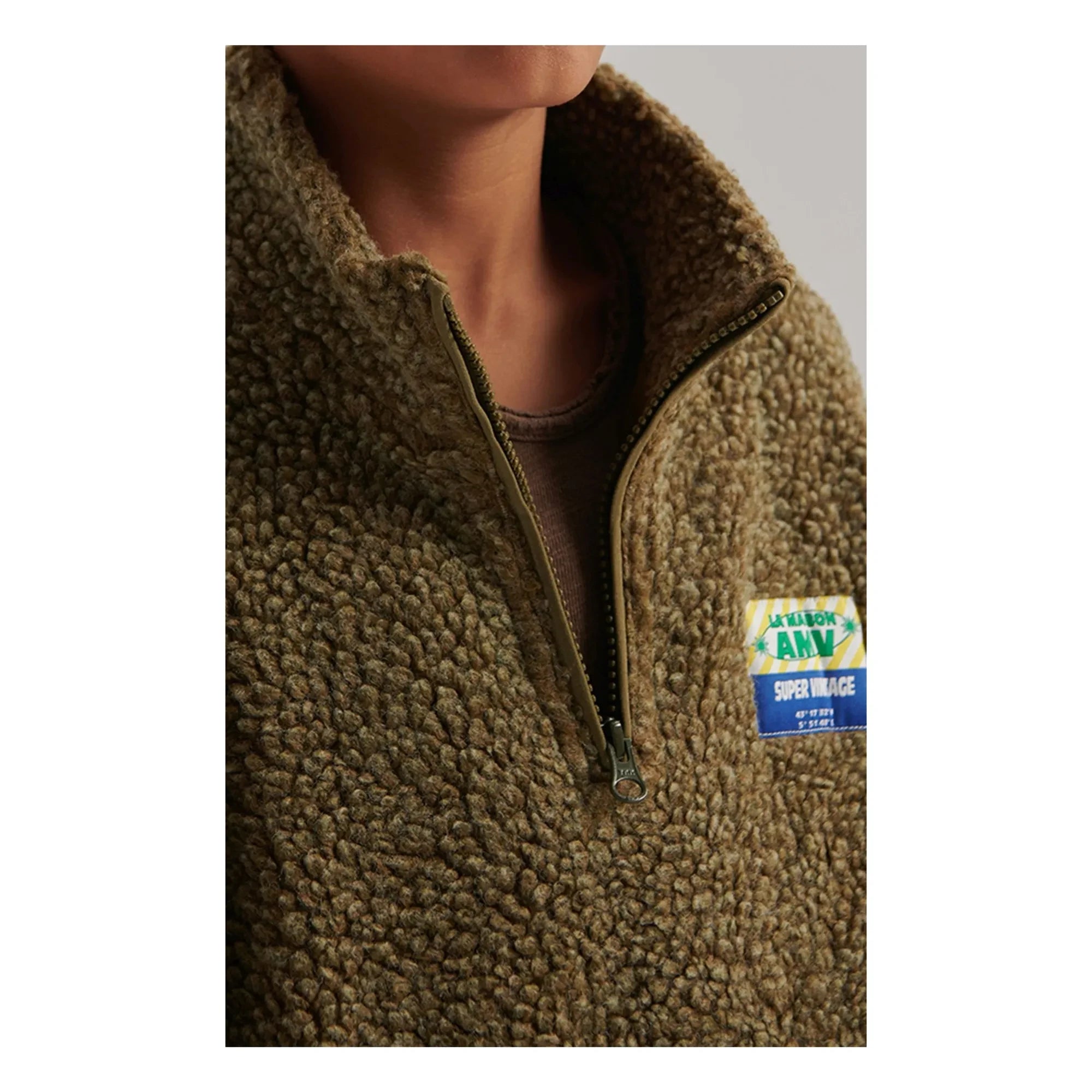 American Vintage - Hoktown Halb-Reißverschluss-Sweatshirt | Khaki-Braun