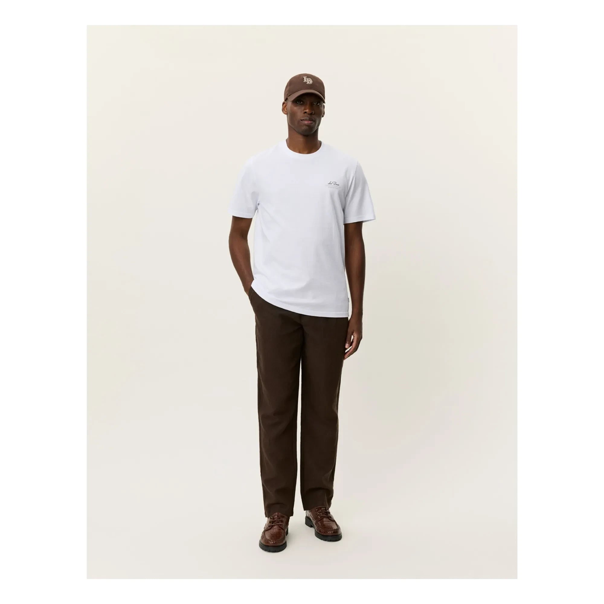 Les Deux - Ben Globe organik pamuklu T-shirt | Beyaz