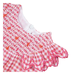 Tartine et Chocolat - Gestreiftes Kleid mit Gipiüre | Rosa