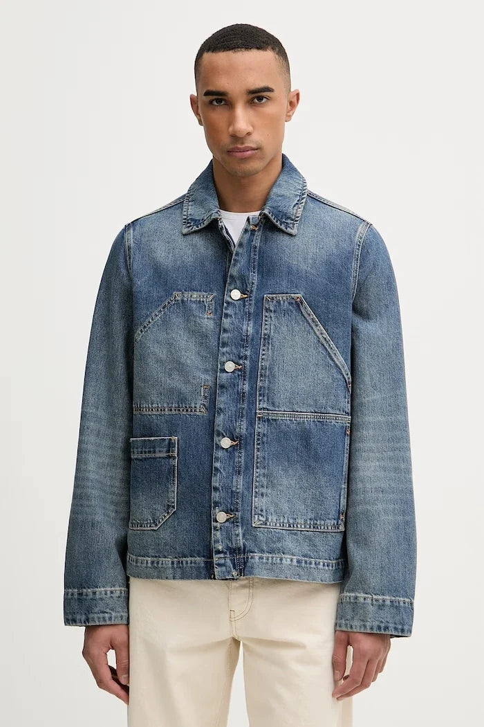 AllSaints erkek pamuklu denim ceket EXILE