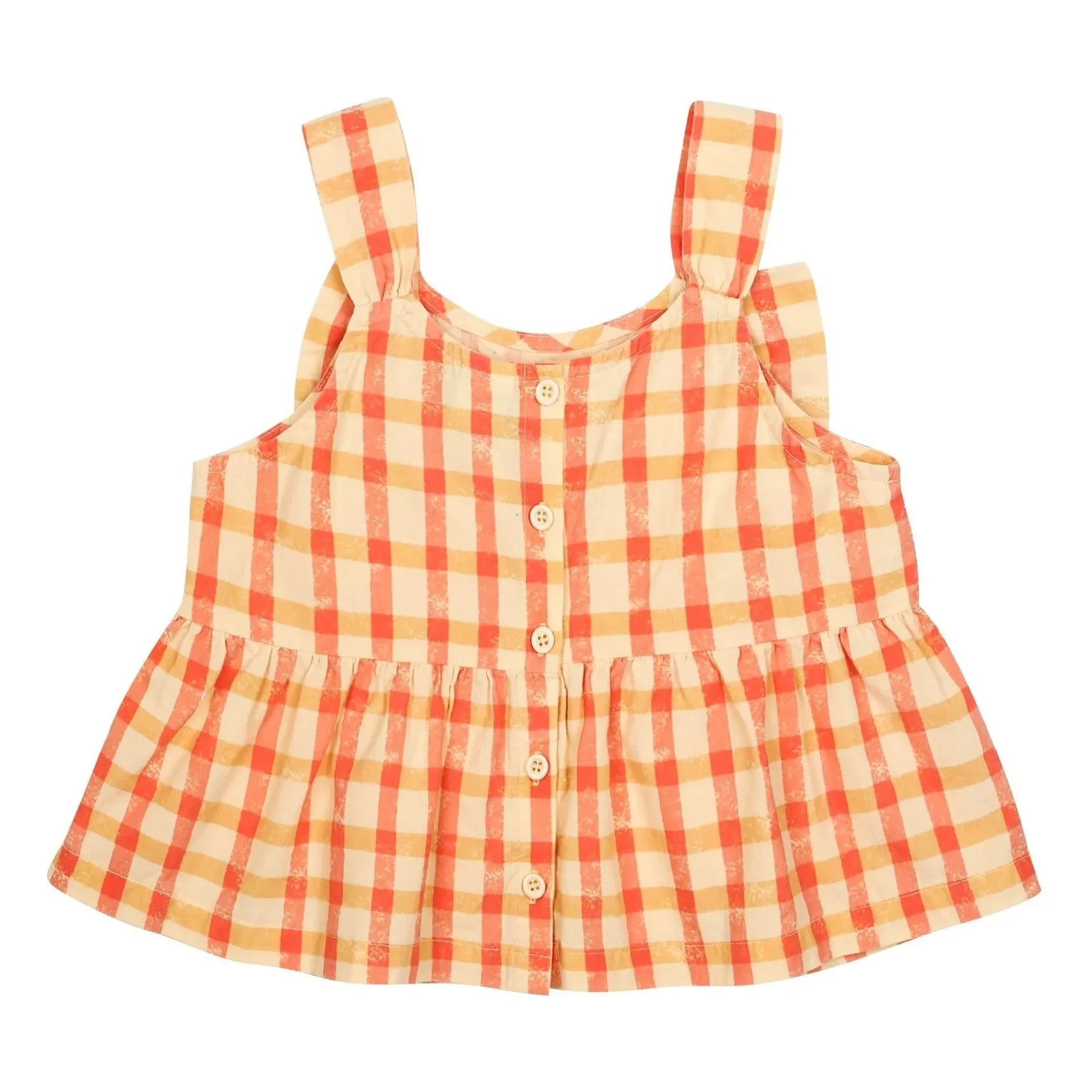Jelly Mallow - Carreaux Knot Top | Yellow
