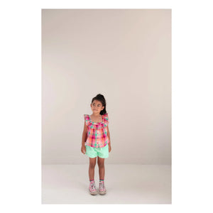 Jenest - Lou Velvet Organic Cotton Shorts | Turquoise