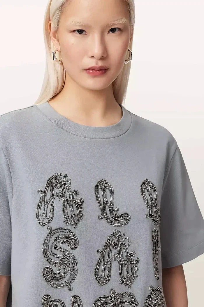 AllSaints kadın pamuk oversize tişört ELLA