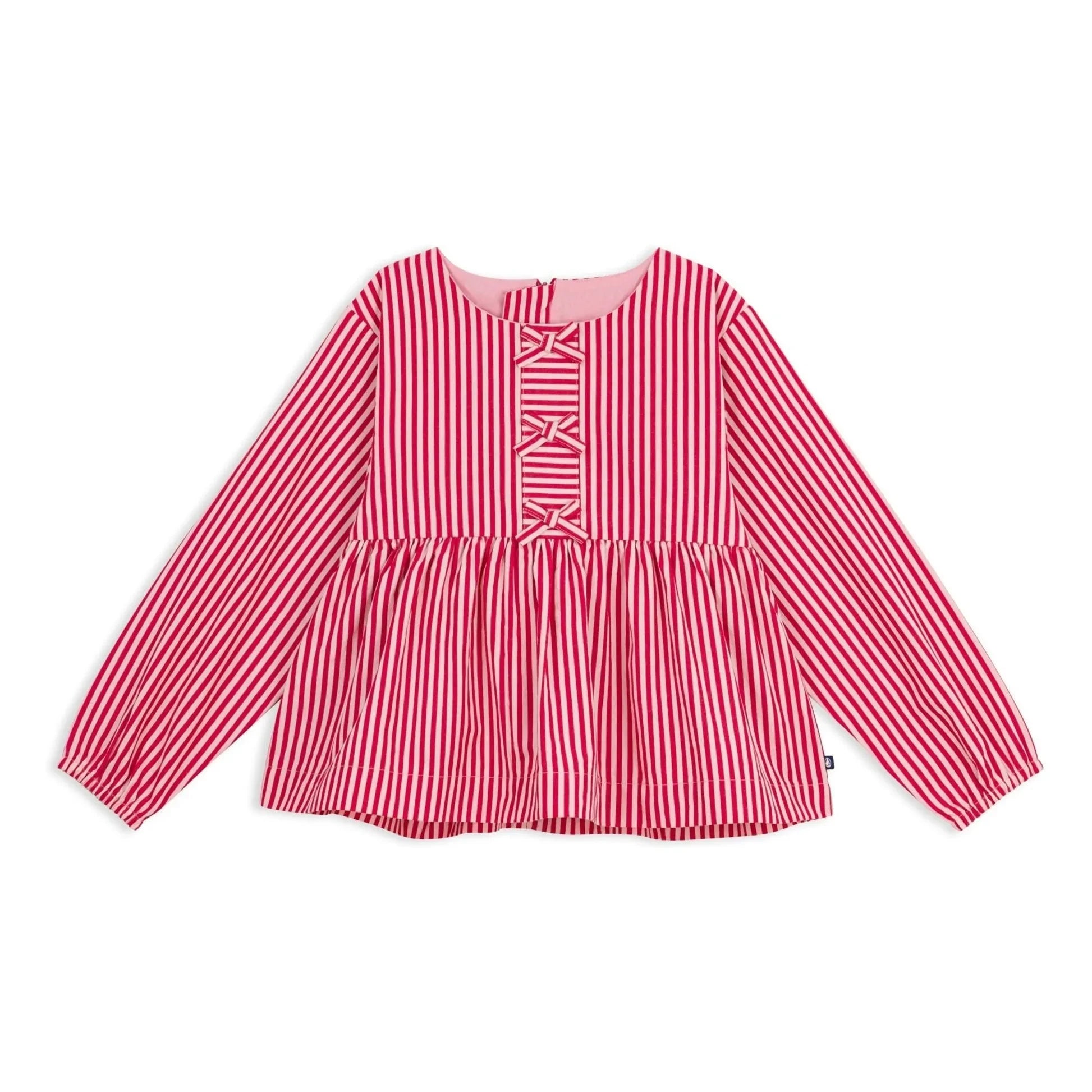 Petit Bateau - Çizgili Organik Pamuk Bluz | Pembe
