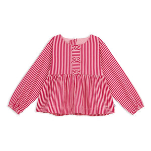 Petit Bateau - Çizgili Organik Pamuk Bluz | Pembe
