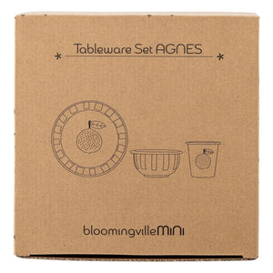 Bloomingville Mini - Agnès emaye sofra seti | Beyaz