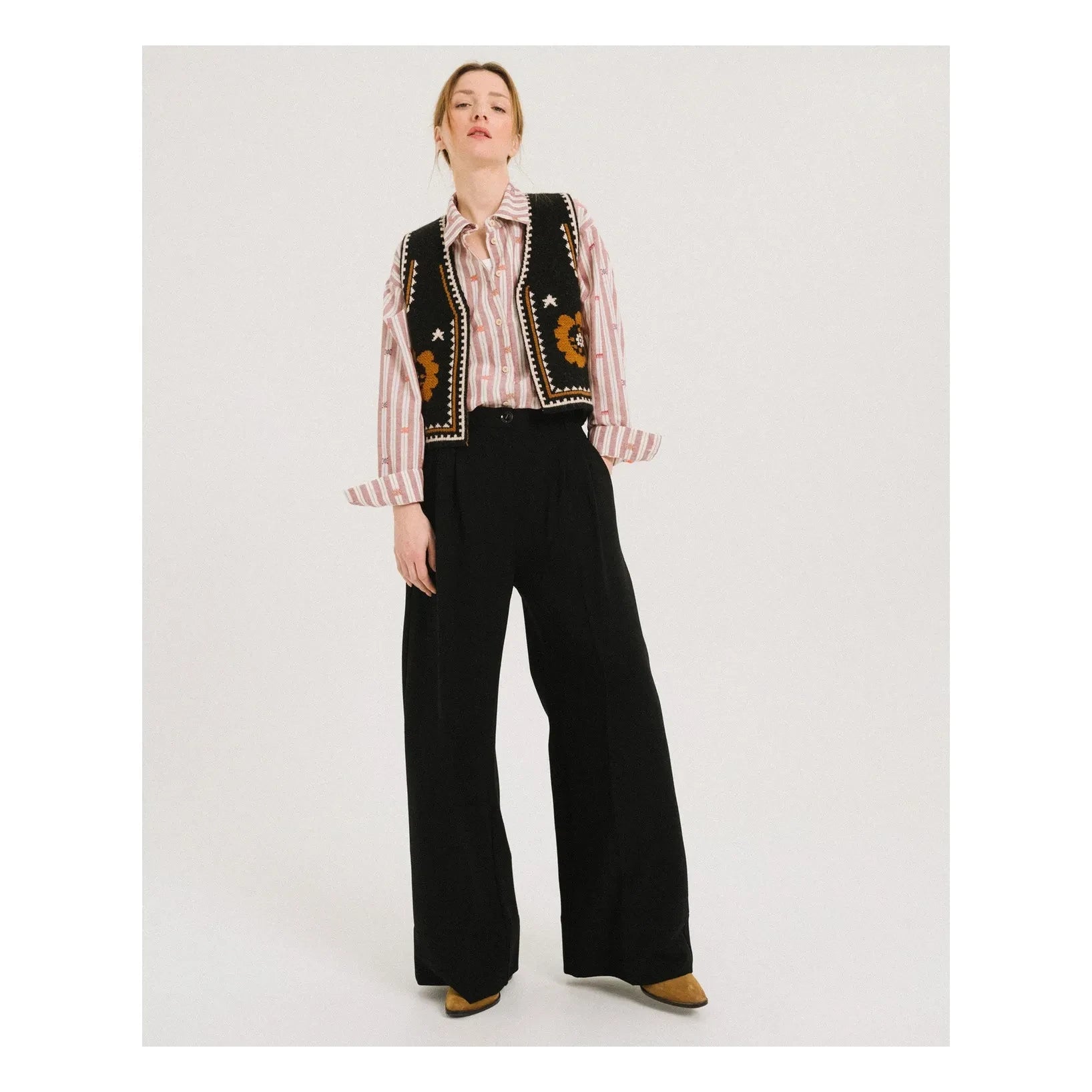 Tinsels - Uptown Bol Paça Pantolon | Siyah