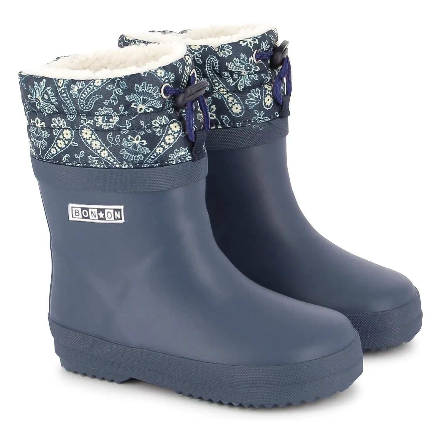 Bonton - Ploc Faux Fur Rain Boots | Navy Blue