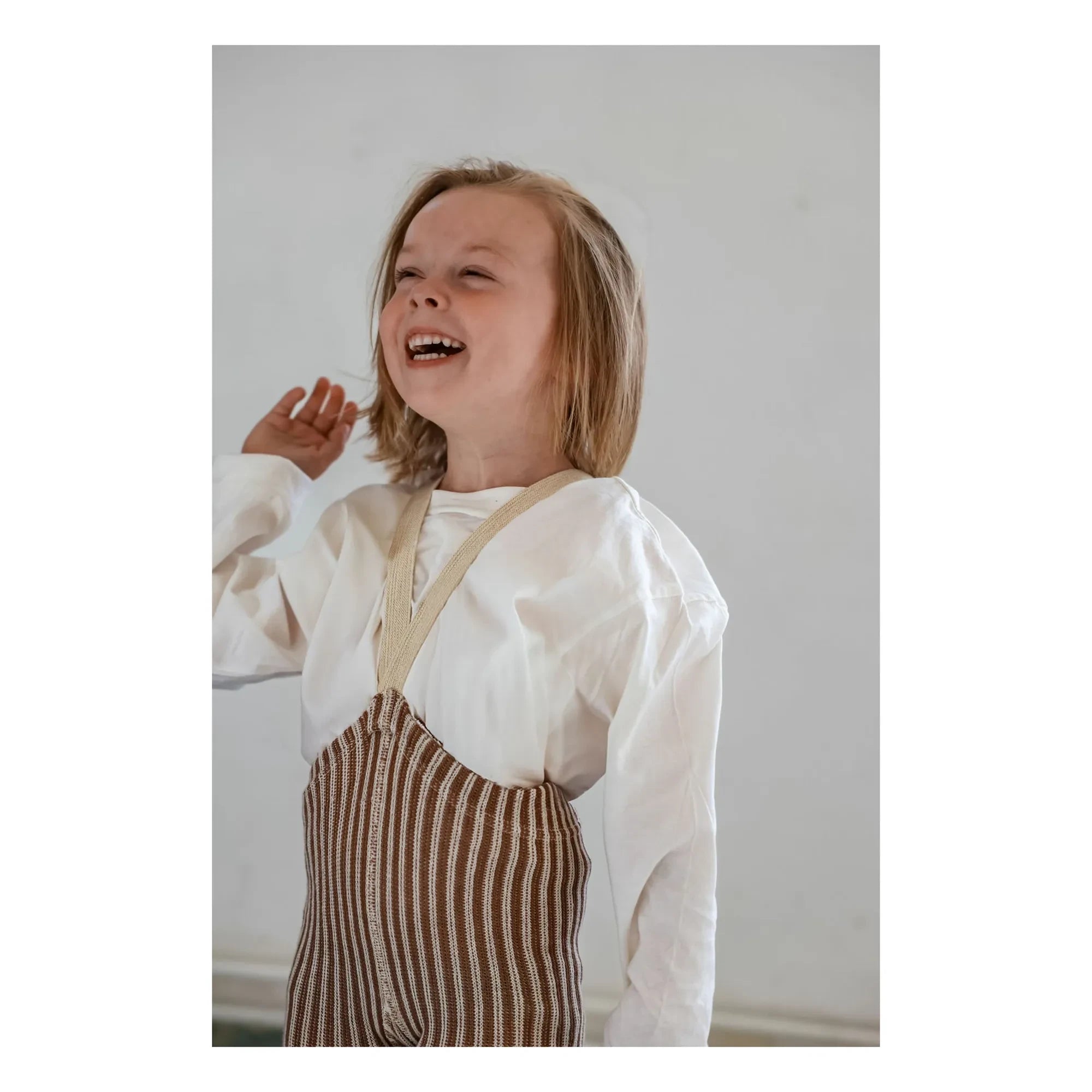 Silly Silas - Striped Organic Cotton Tights | Cream