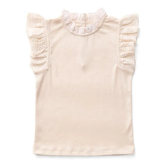 Soor Ploom - Pointelle Eyelet Organic Cotton T-Shirt | Beige Pink