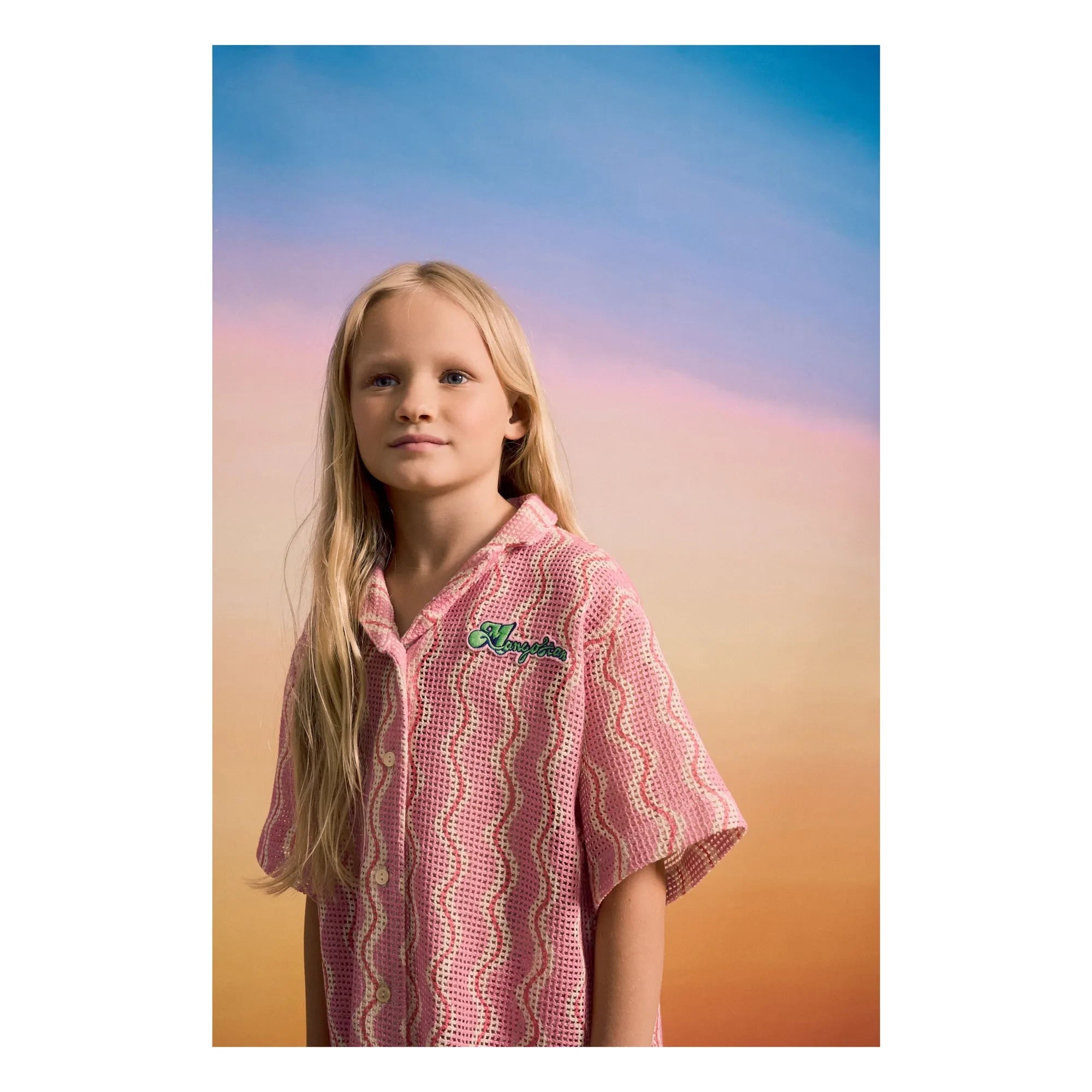 Maison Mangostan - Wellenstrick-Shirt | Rosa