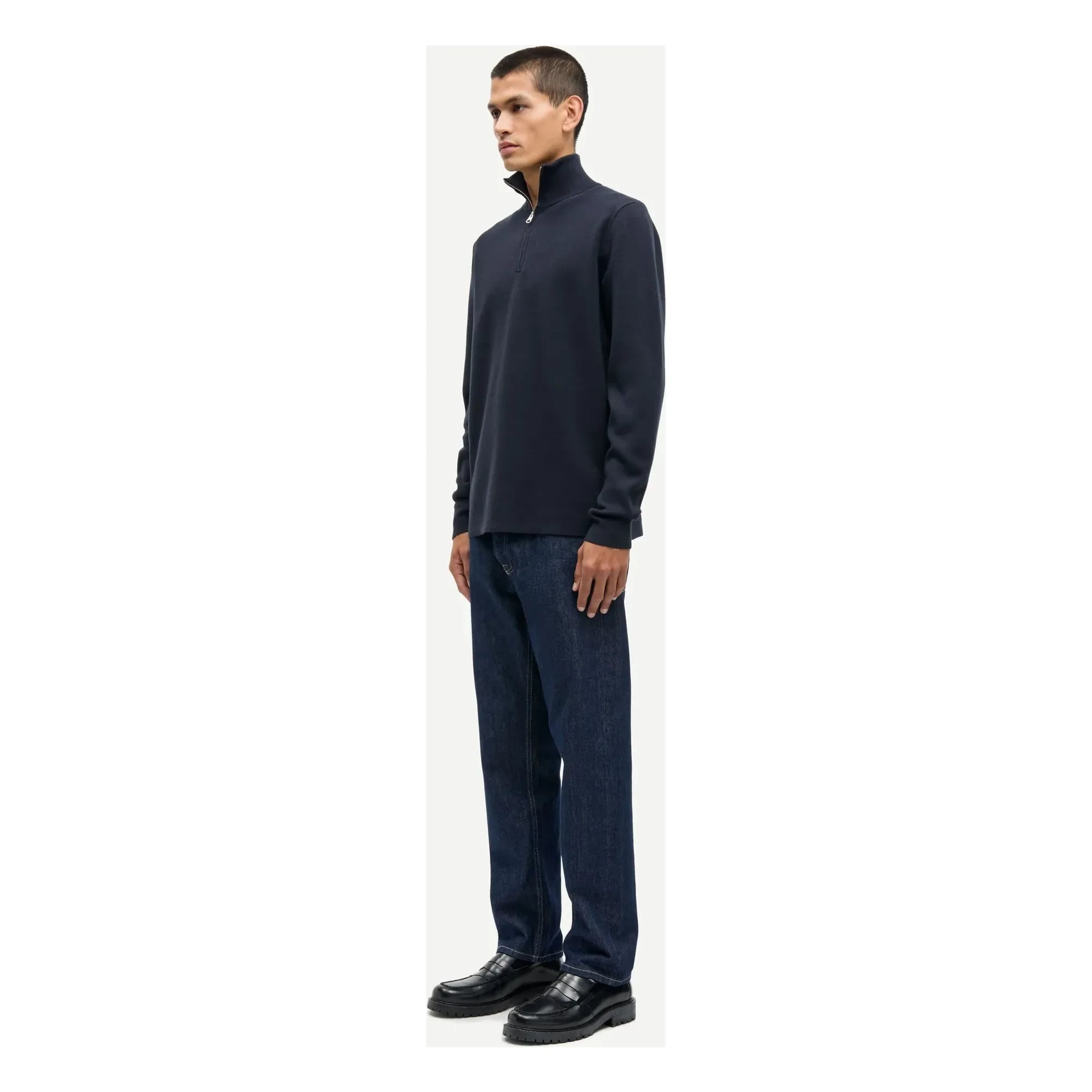 Samsoe Samsoe - Gunan Half-Zip Sweatshirt | Dark Blue