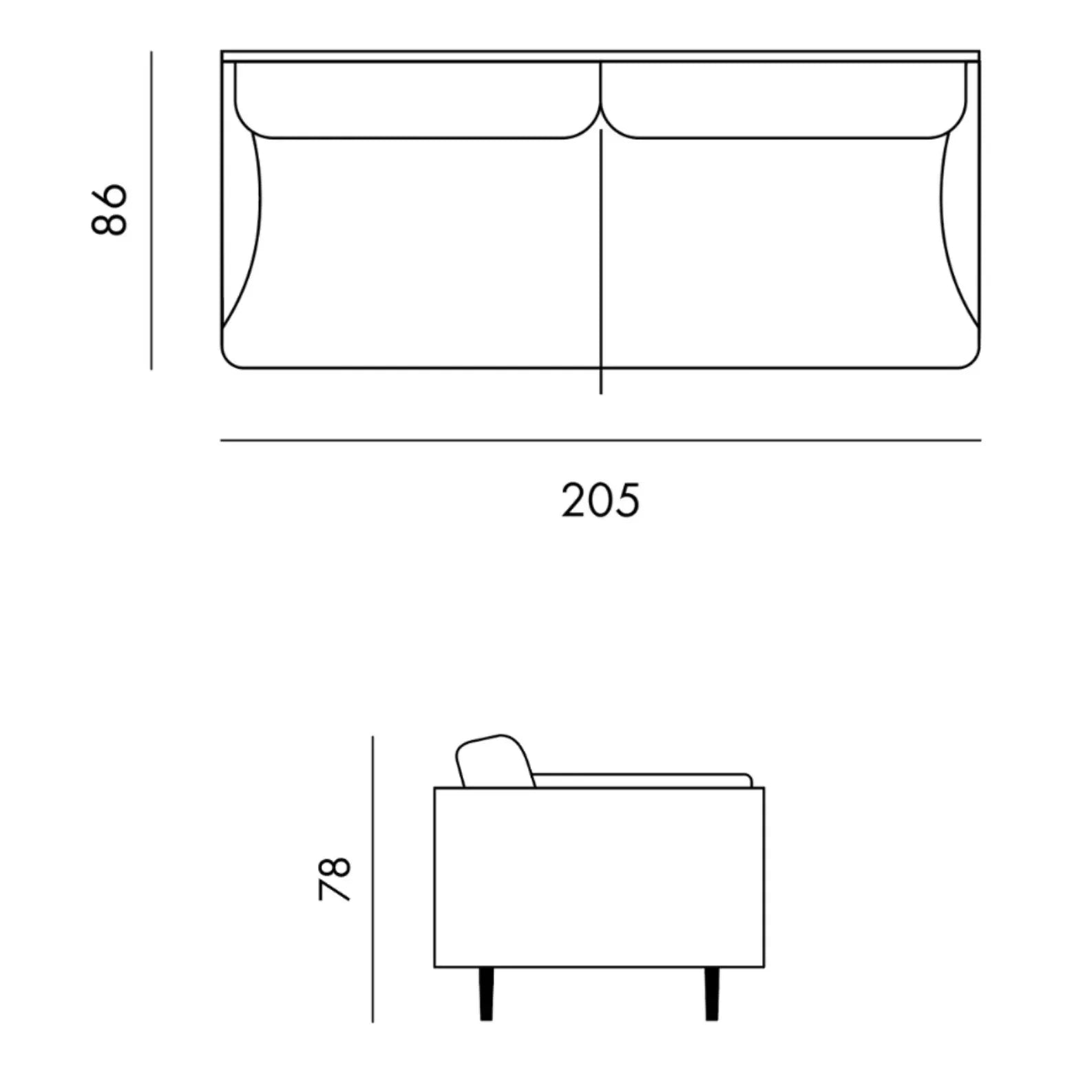Panac Edition - Isly 3'lü Kanepe - Heathered Kumaş - 205 cm