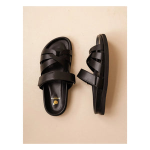 Bobbies - Atlas Deri Sandalet | Siyah