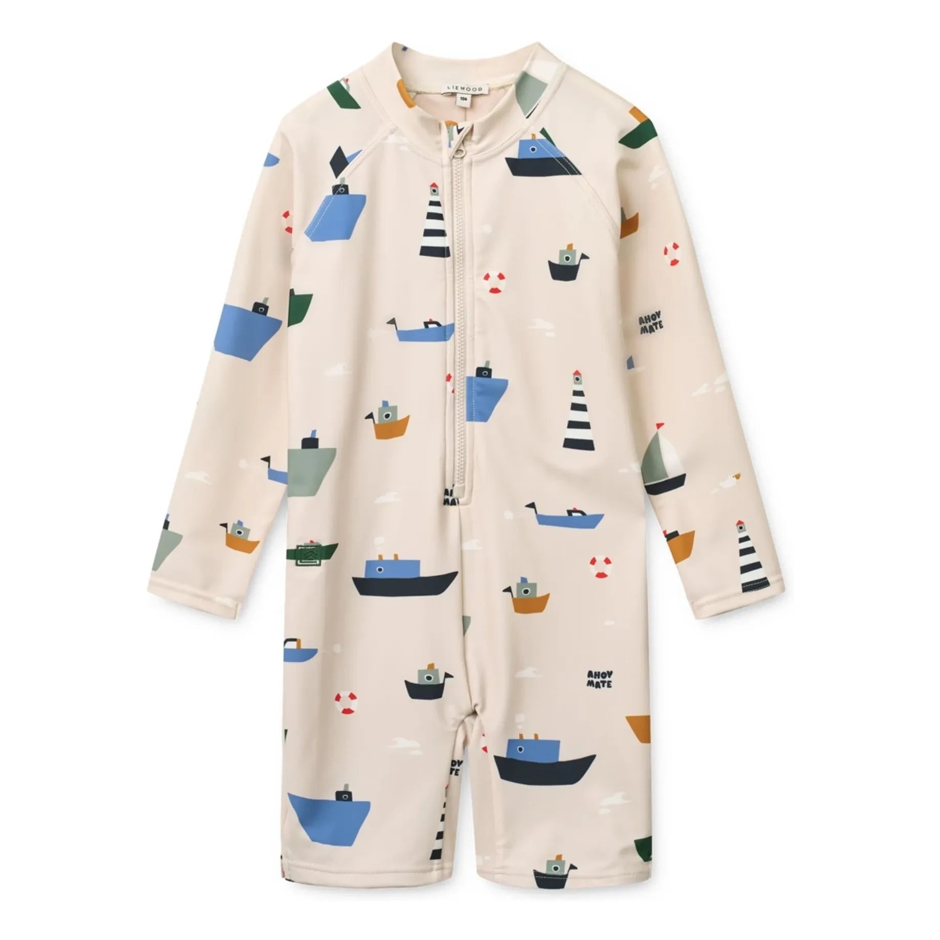 Liewood - Max Bateaux Recycled Fiber UV Protection Swimwear | Ecru