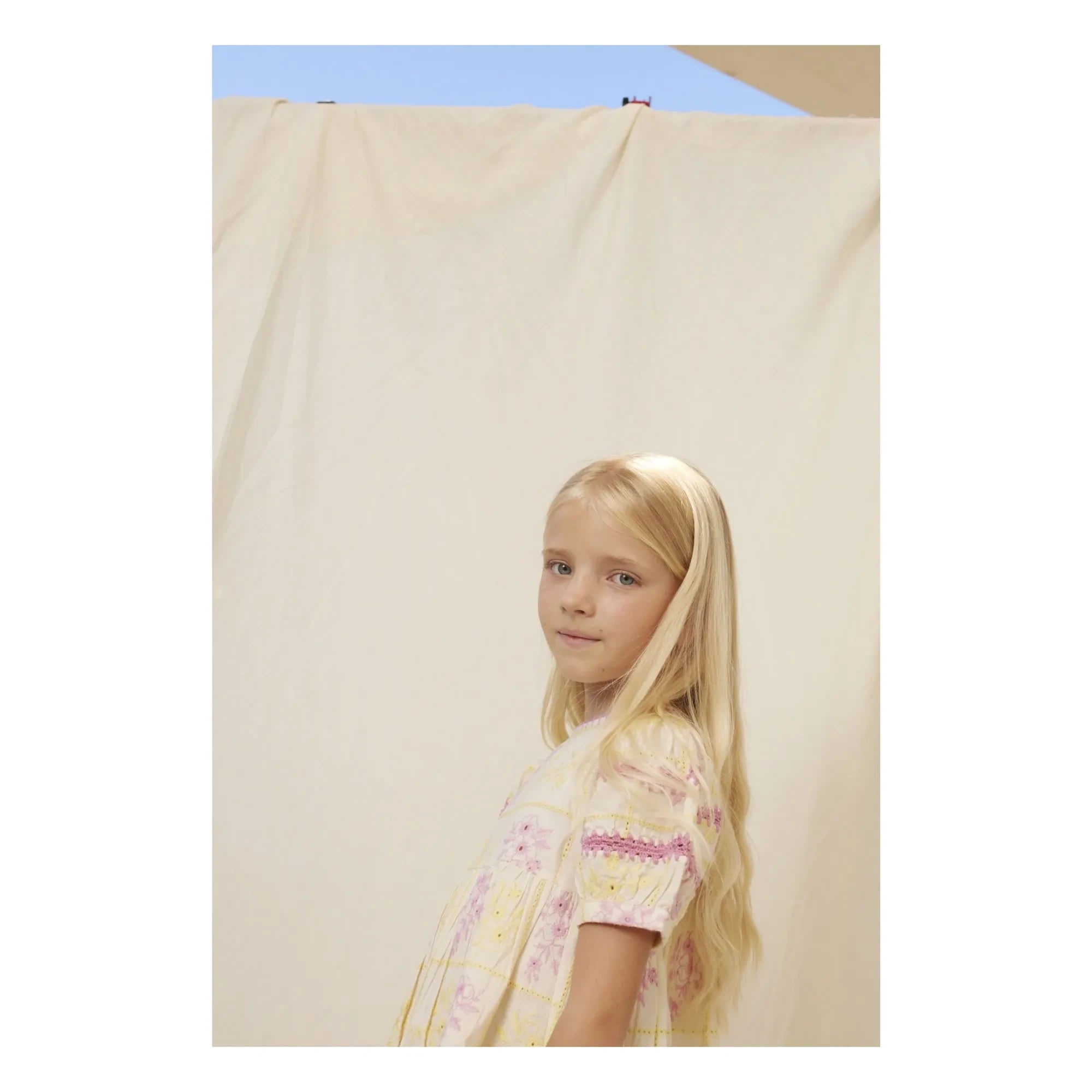 Bebe Organic - Alba Embroidered Apron Dress | Yellow - Short Dresses