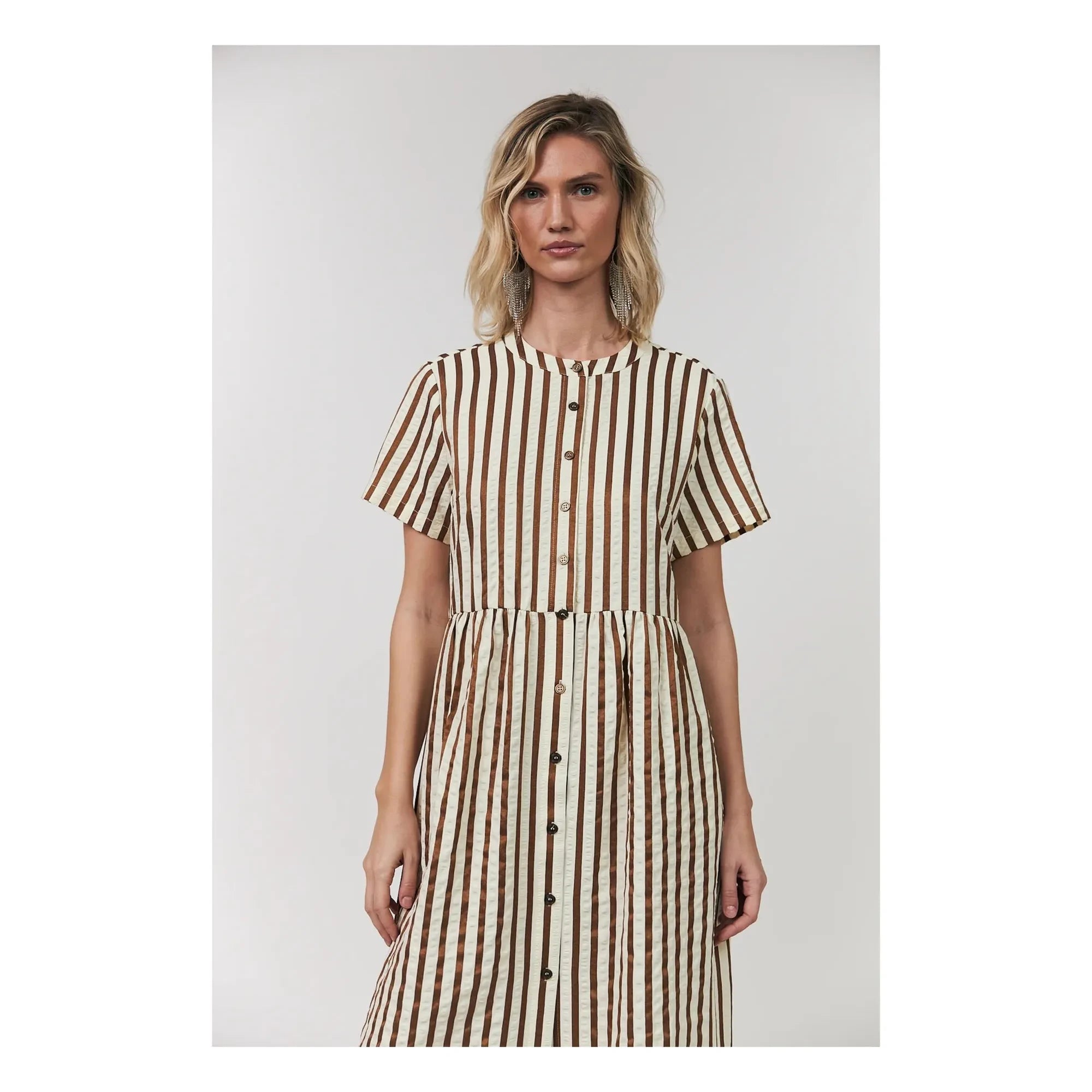 Lollys Laundry - Aliya Baumwollkleid | Mokka